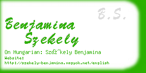 benjamina szekely business card